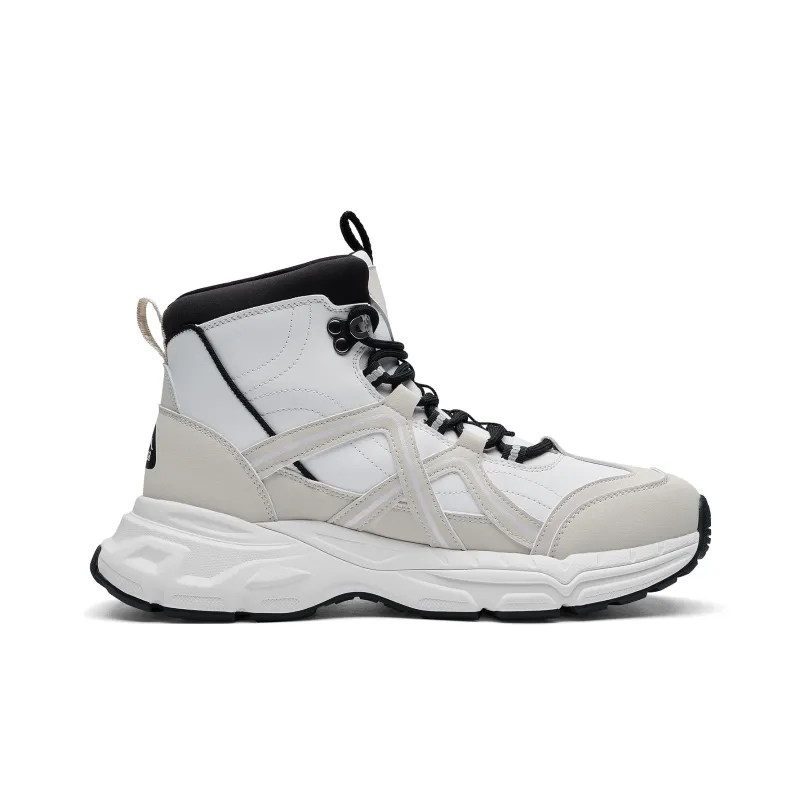 Kappa Slip Resistant And Abrasion Resistant Coverage High Top Outdoor Shoes Unisex Black White-1