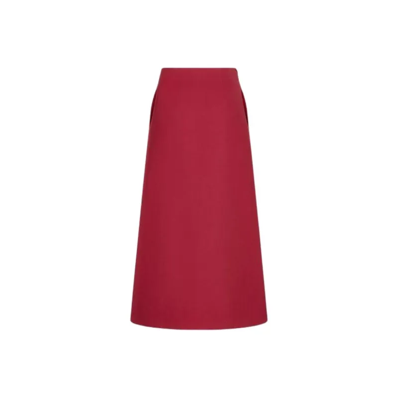 DIOR Casual Long Skirt Women's Red-1