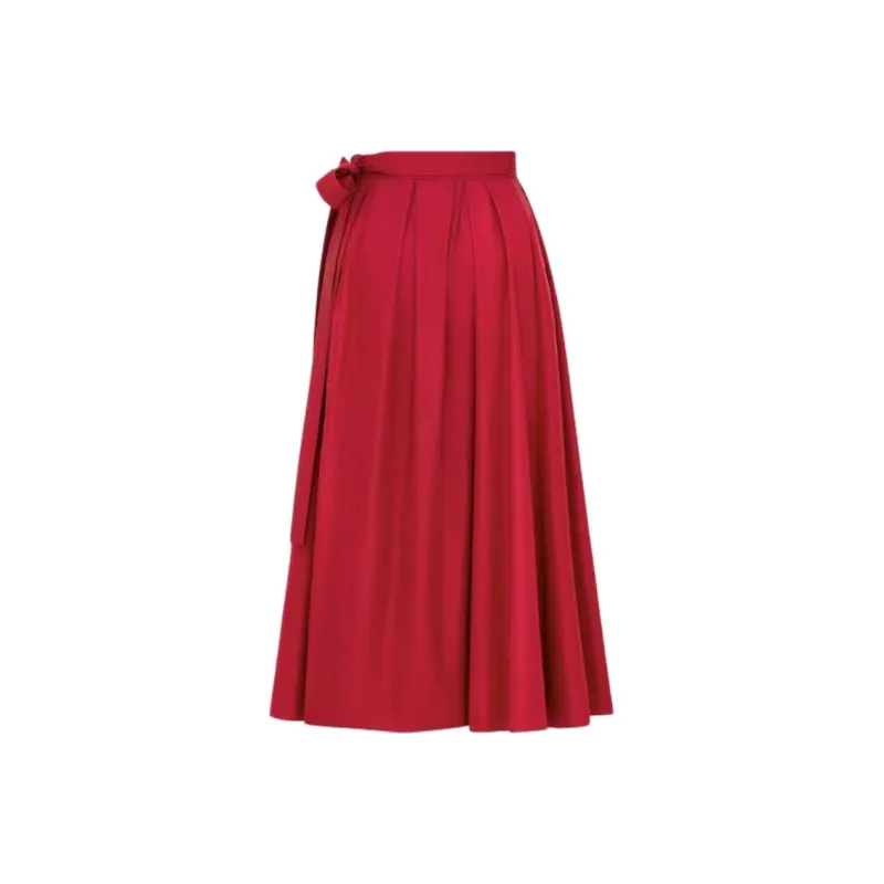 DIOR Casual Long Skirt Women's Red-1