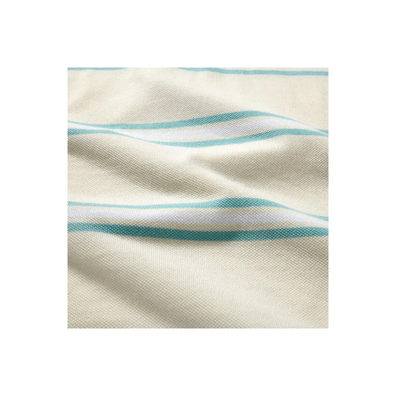 Skechers Colorful Polo Shirt Men's Cream White With Light Green Stripes-5