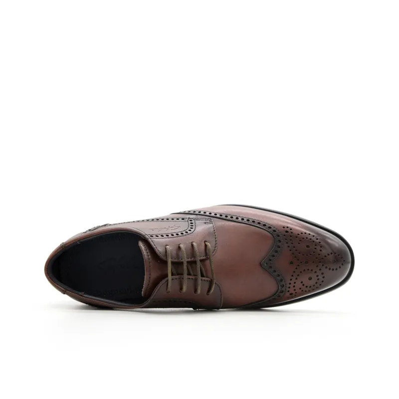 Satchi Business Formal Leather Shoes, Brogue Men's Red Brown-1