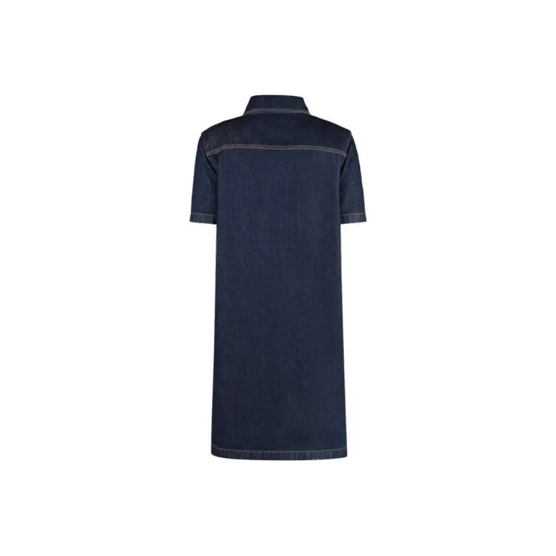 GUCCI Collared Short-Sleeve Denim Dress-1