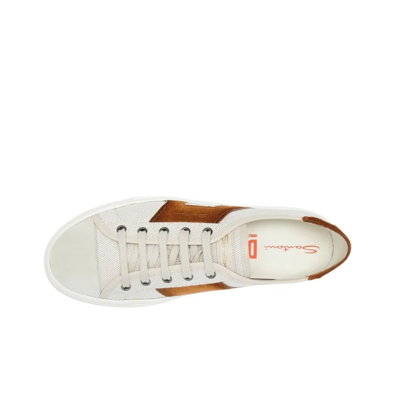 Santoni Suede panel Canvas Sneakers-3