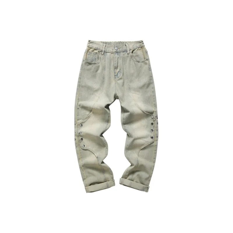 FONDLOOK Jeans Unisex Yellow Mud-1