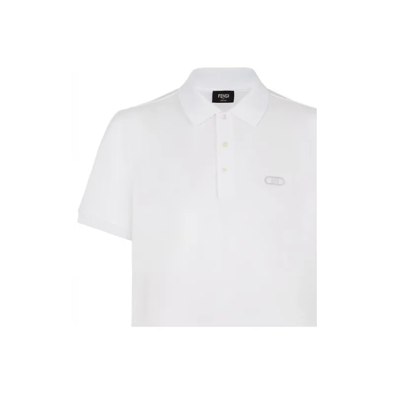FENDI Polo Shirts Men White-3