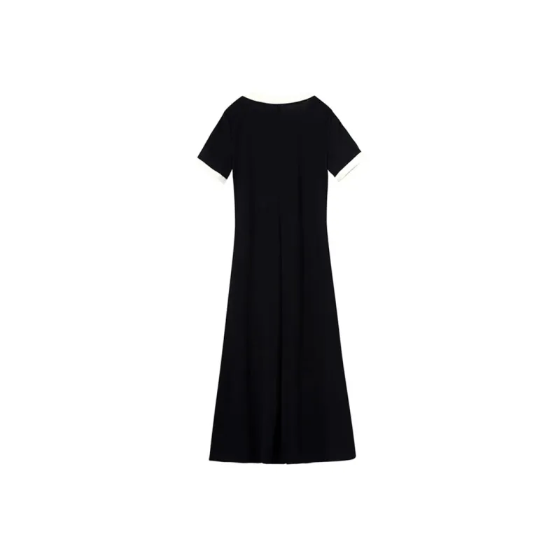 Incolore Short Sleeved Dress Women's Black-1