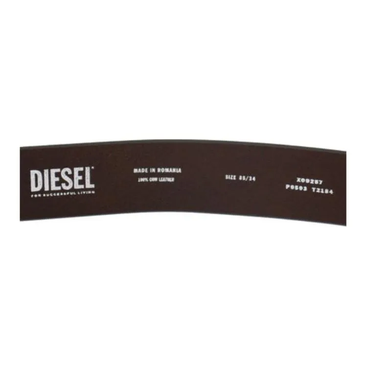 DIESEL Cow Leather Belts Men's Dark Brown Width 4CM-4