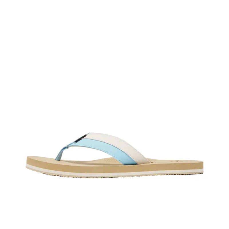 Oakley Rubber Sole Abrasion Resistant Flip Flops Men's Khaki White-0