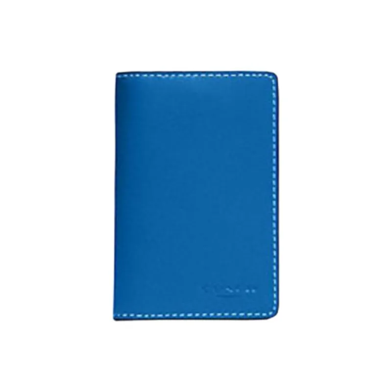 COACH Calfskin Coin Purse Wallet Mini Women's Bronze & Bright Blue-1