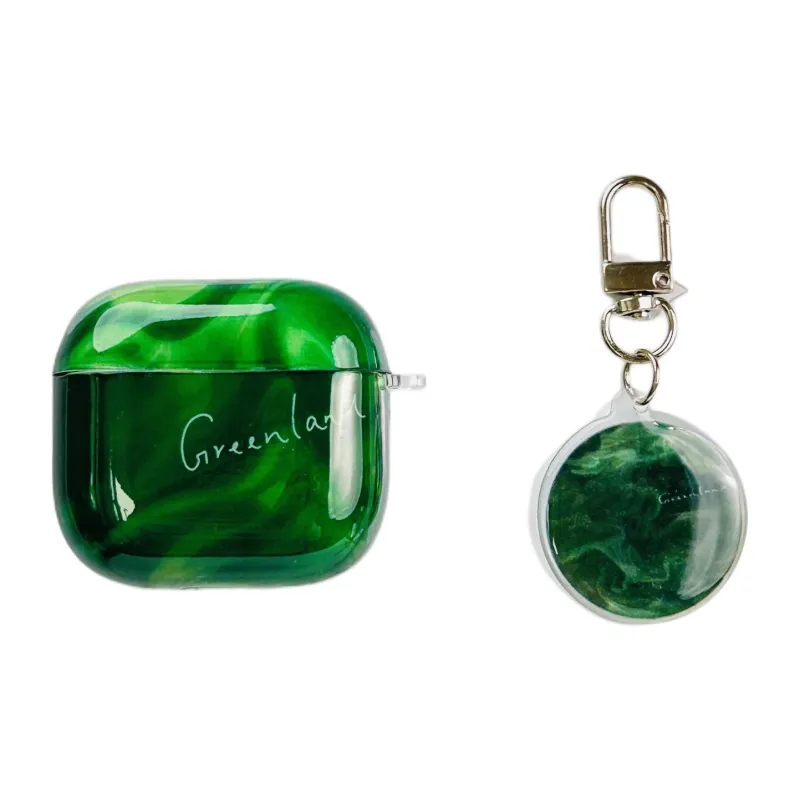 Wei Xin Compatibility With Apple AirPods 4/2/3/4th Generation/AirPods Pro/Pro 2 TPU Green Gradient Headphone Cases-1