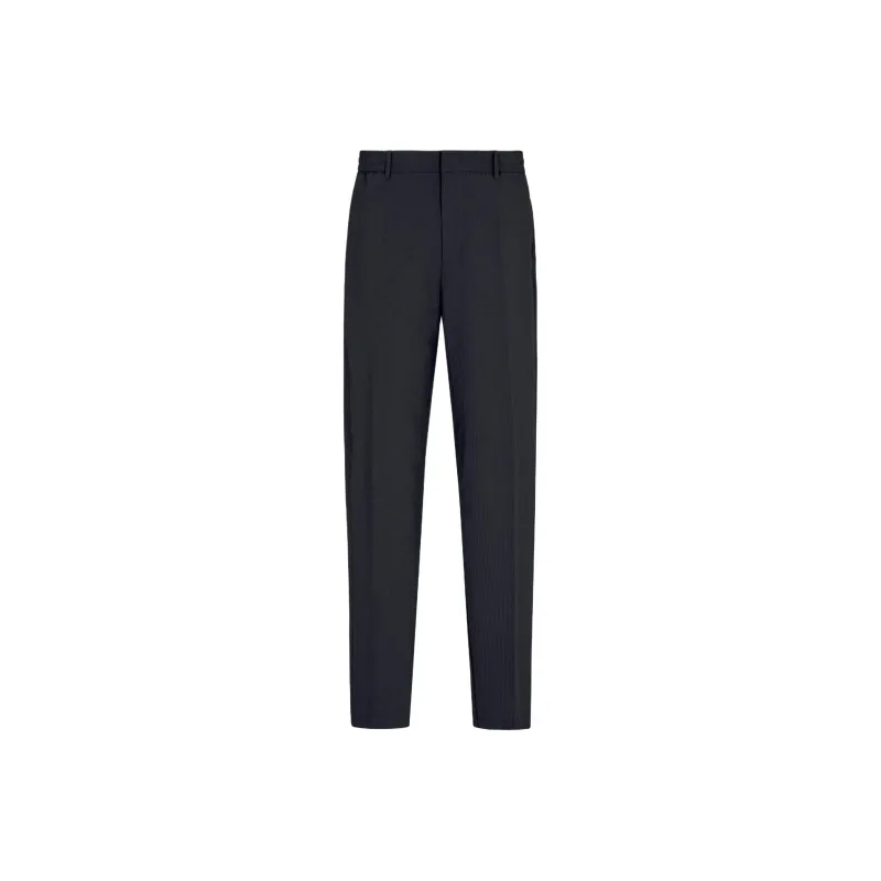 EMPORIO ARMANI Seersucker Nylon Trousers With Elasticated Back-0