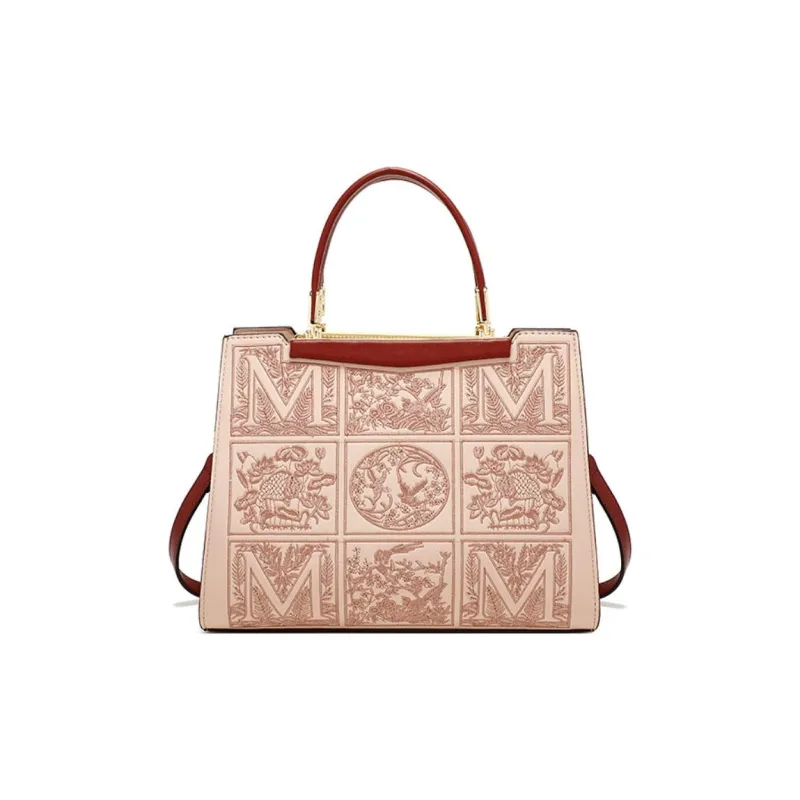 PAYOT Microfiber Synthetic Leather Wedding Handbag One Shoulder Crossbody Large Size Women's Burgundy/Apricot-7