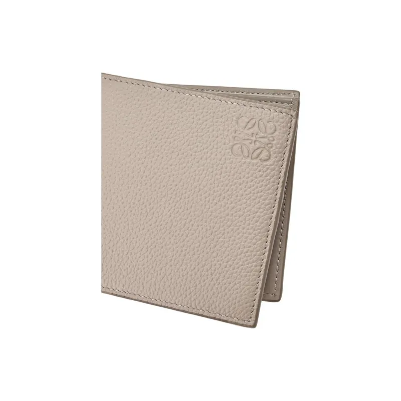 LOEWE Bifold Coin Soft Grain Calfskin Wallet Unisex Ecru-4