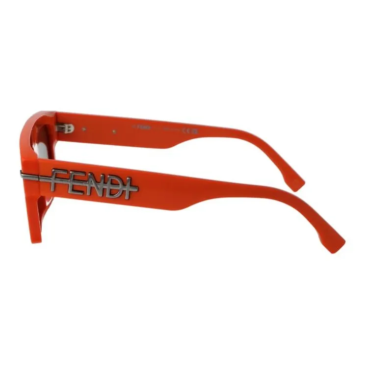 FENDI Acetate Rectangular Sunglasses Unisex Red-2