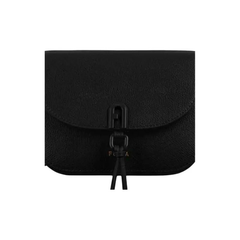 Furla 1927 Collection Genuine Leather Shoulder Bag Crossbody Bag Mini Women's Black-3