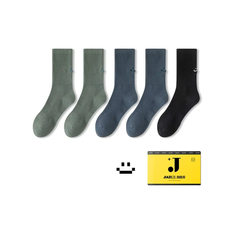 JIAZINI Mid Calf Socks Men's 5 Pack-16