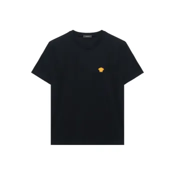 VERSACE Logo Embroidered Crewneck T Shirt
