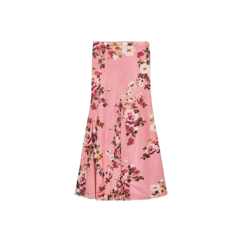 ZARA Casual Long Skirts Women's Pink-0