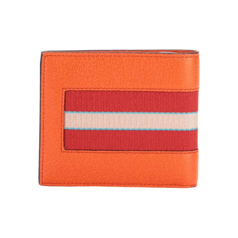 GUCCI Leather Wallet Men's Orange-6