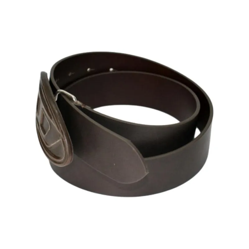 DIESEL Cow Leather Belts Men's Dark Brown Width 4CM-2