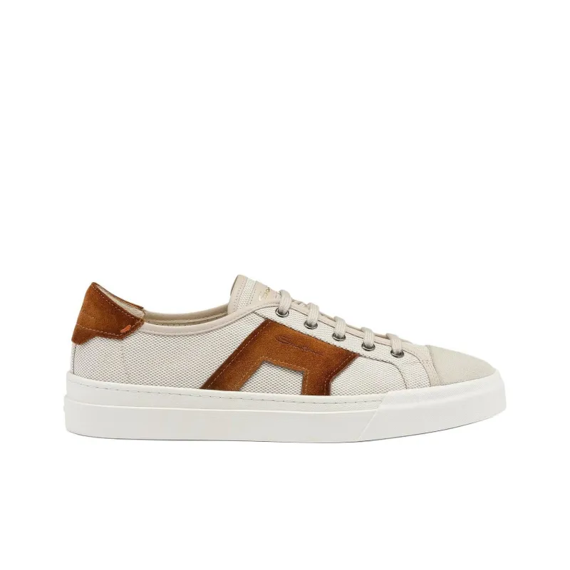 Santoni Suede panel Canvas Sneakers-1