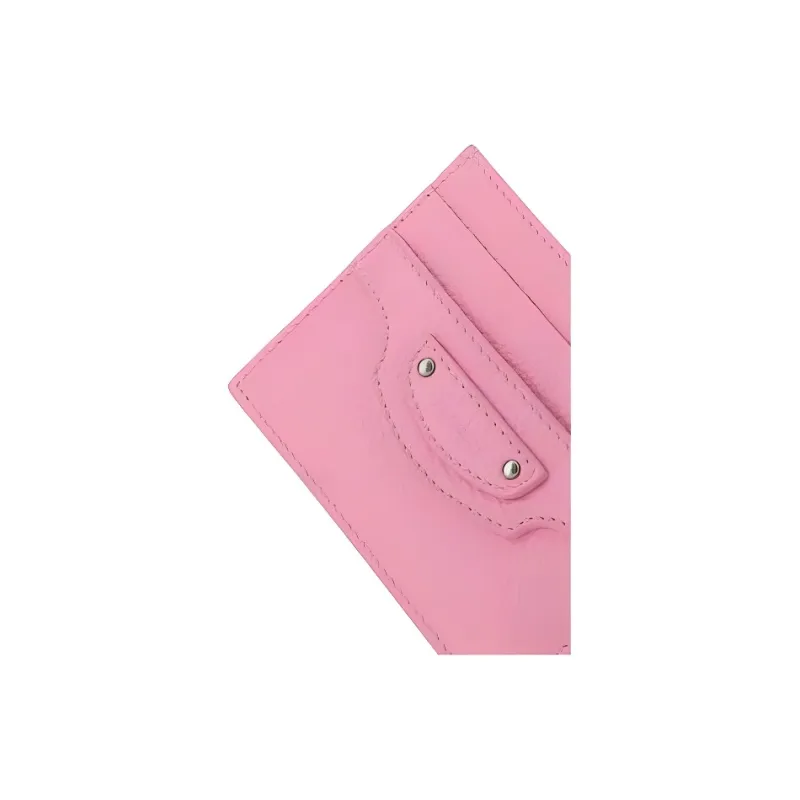 Balenciaga Cow Leather Card Holder Women's Pink-3