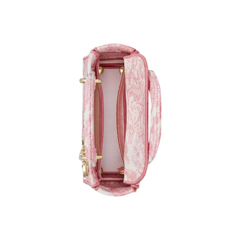 DIOR DiorivieraLady D Lite Cotton Lady Dior Bag, Shoulder Bag, Crossbody Bag, Handbag Trumpets Women's Pink & White-4