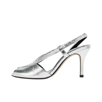 ZARA One Strap Sandals 9.5cm Women's Silver