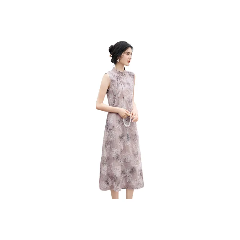 XWI Cheongsams Women's Smoky Purple-0