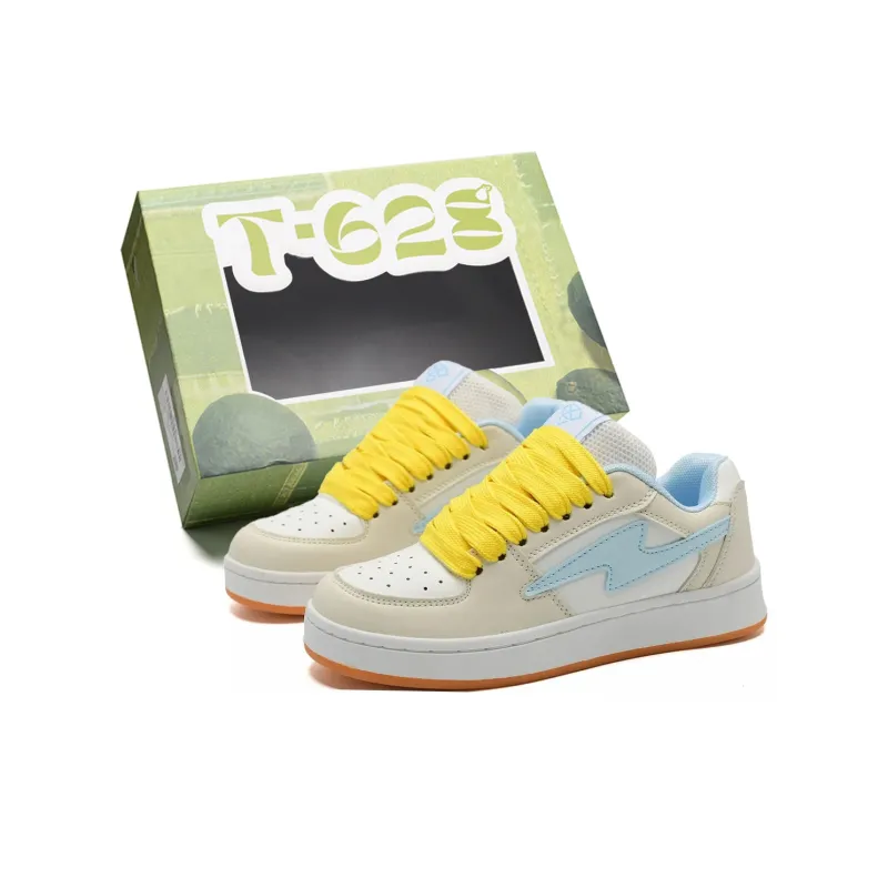 T628 Puffy Shoes Cushioned Wear-Resistant Lightweight Breathable Slip-Resistant Low-Top Skateboard Shoes Unisex-40