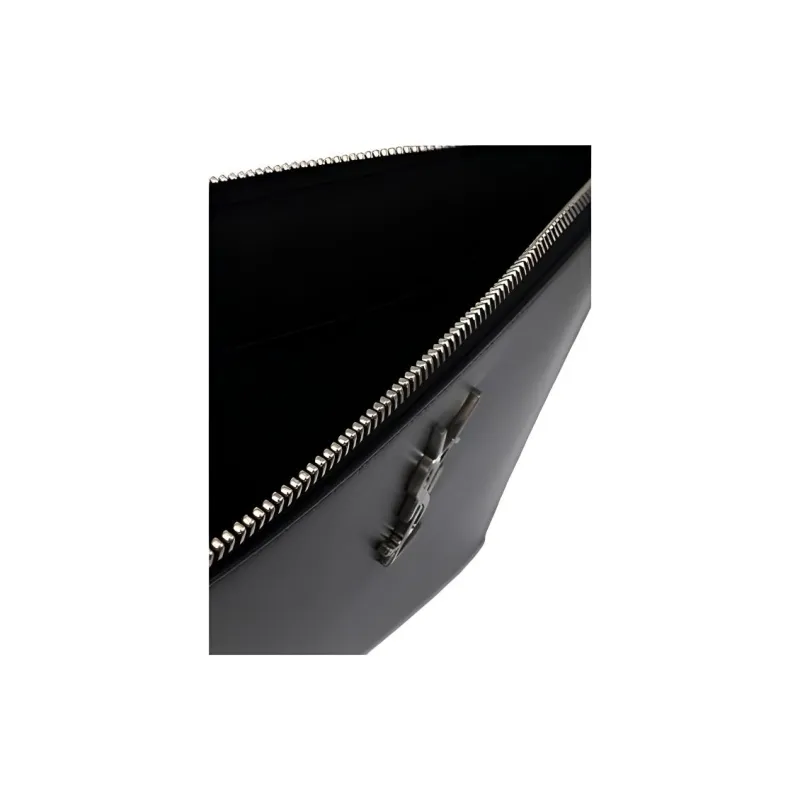 SAINT LAURENT Smooth Cow Leather Storage Bag Clutch Men's Black-5