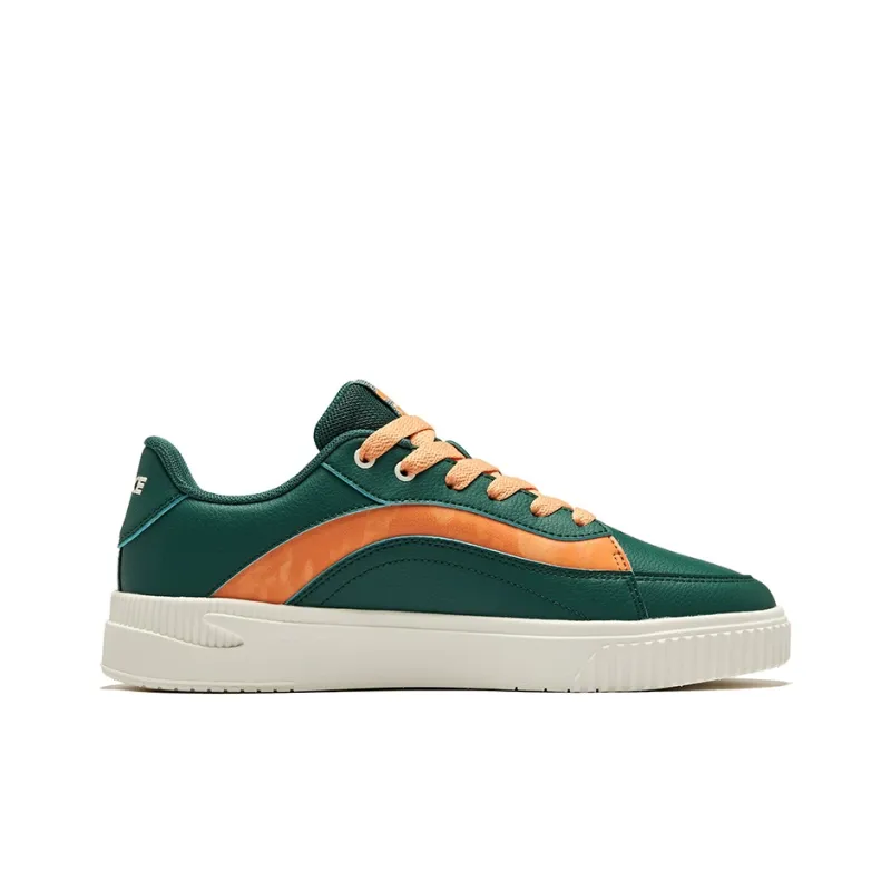 Erke Flying Cranes Wear-Resistant Slip-Resistant Low-Top Skateboard Shoes Men's Green Apricot Orange-1