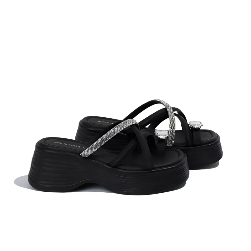 Shoe Lady Rhinestone Abrasion Resistant Quick Dry Slide Slippers Women's-1
