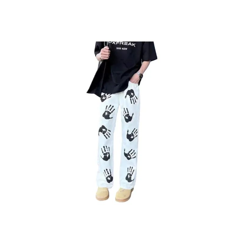 T IRA Jeans Unisex Palm White-0