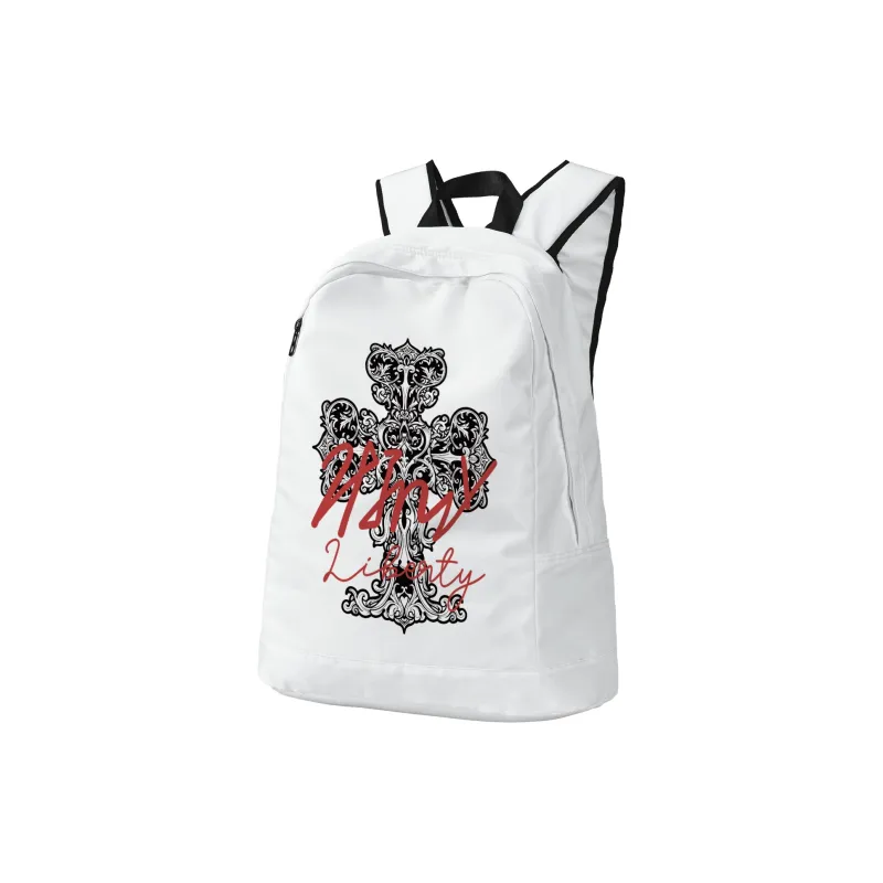 HINY Polyester Backpack Unisex White-1