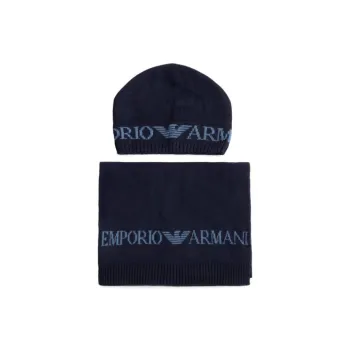 EMPORIO ARMANI Logo Jacquard Scarf And Hat Set