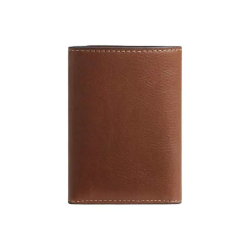 COACH Trifold Wallet Grained Leather Wallet Mini Men's Redwood Brown-1