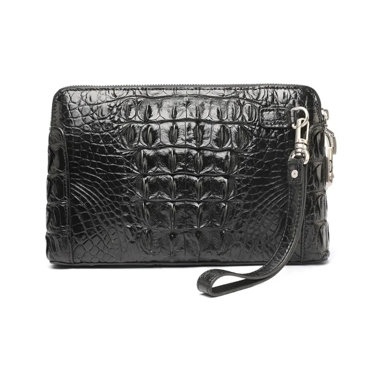 DOSRFINI Crocodile Leather Clutch Men's Black-1