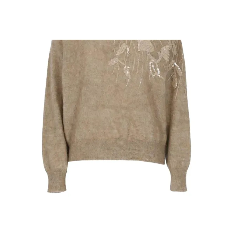 Brunello Cucinelli Sequin Embellished Knitted Jumper-4
