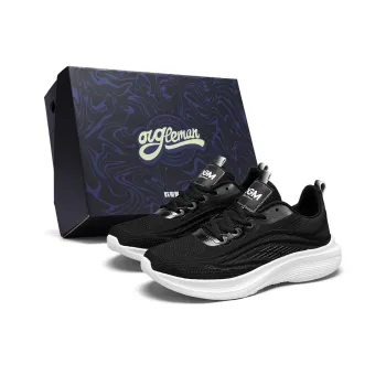 OUGLEMEN Shock-Absorbing Non-Slip Wear-Resistant Breathable Balanced Low-Top Running Shoes Unisex