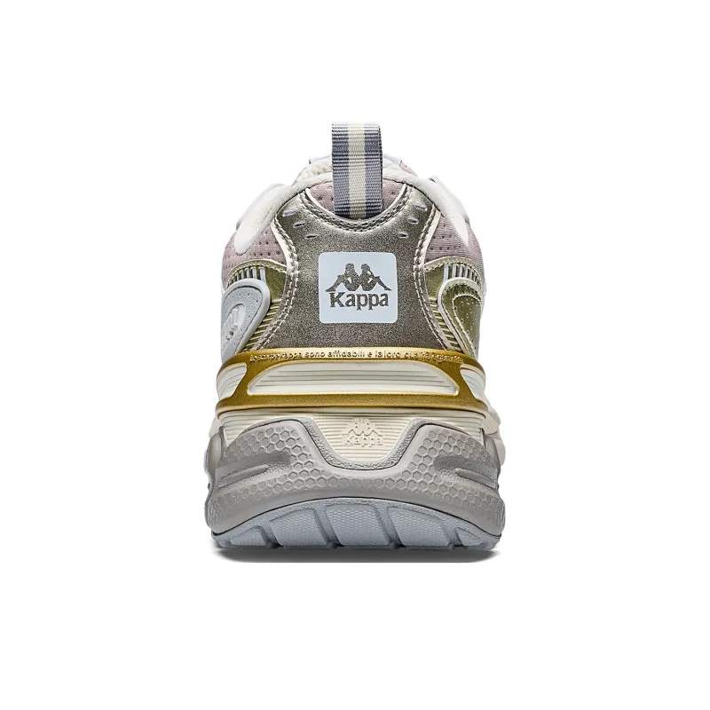 Kappa Back to Back Anti Slip Wear Resistant Low Top Chunky Sneakers Unisex Gold-4