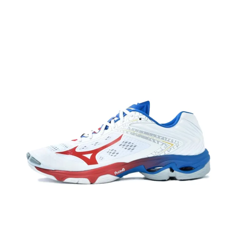 Mizuno Wave Lightning Z5 Cushioning Low-Top Training Shoes Unisex White Red Blue-0