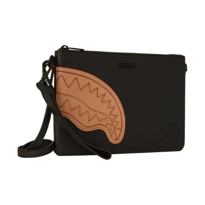 SPRAYGROUND PVC Envelope Bag, Clutch Trumpets Unisex Black Brown-2