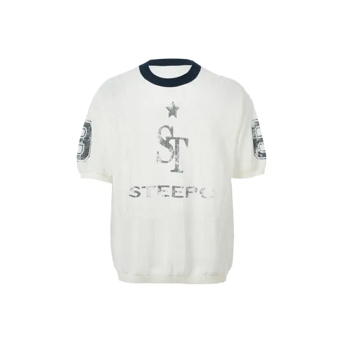 STEEPC 화이트 남녀공용 티셔츠