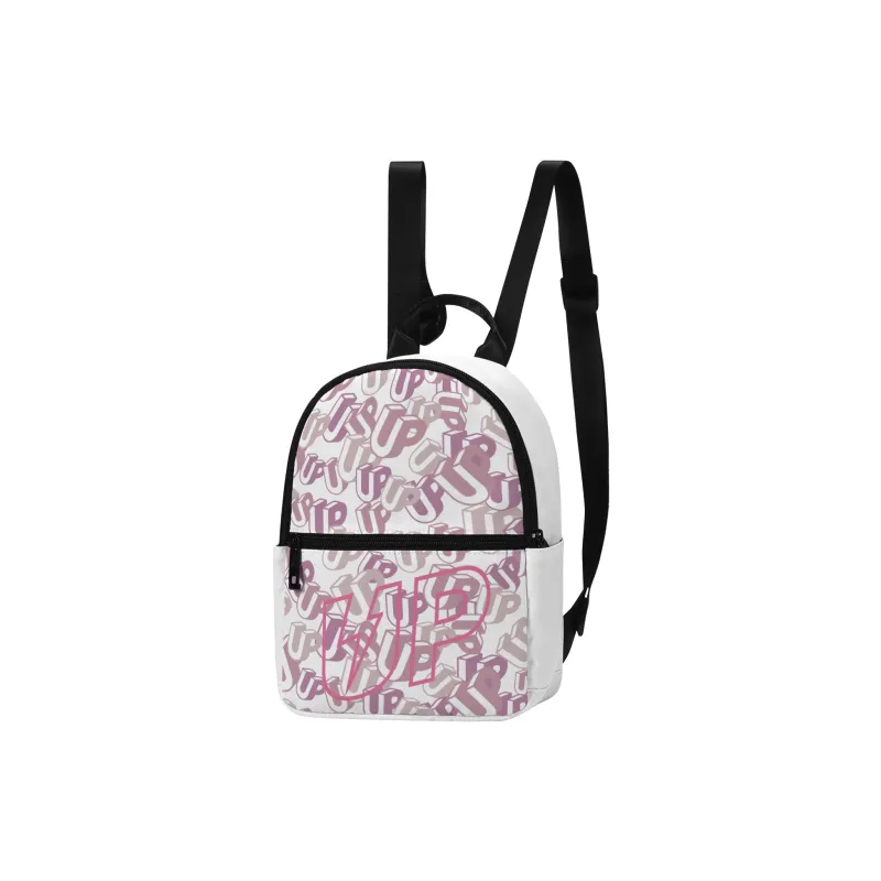TURN UP Polyester Backpack Small Size Unisex White-5