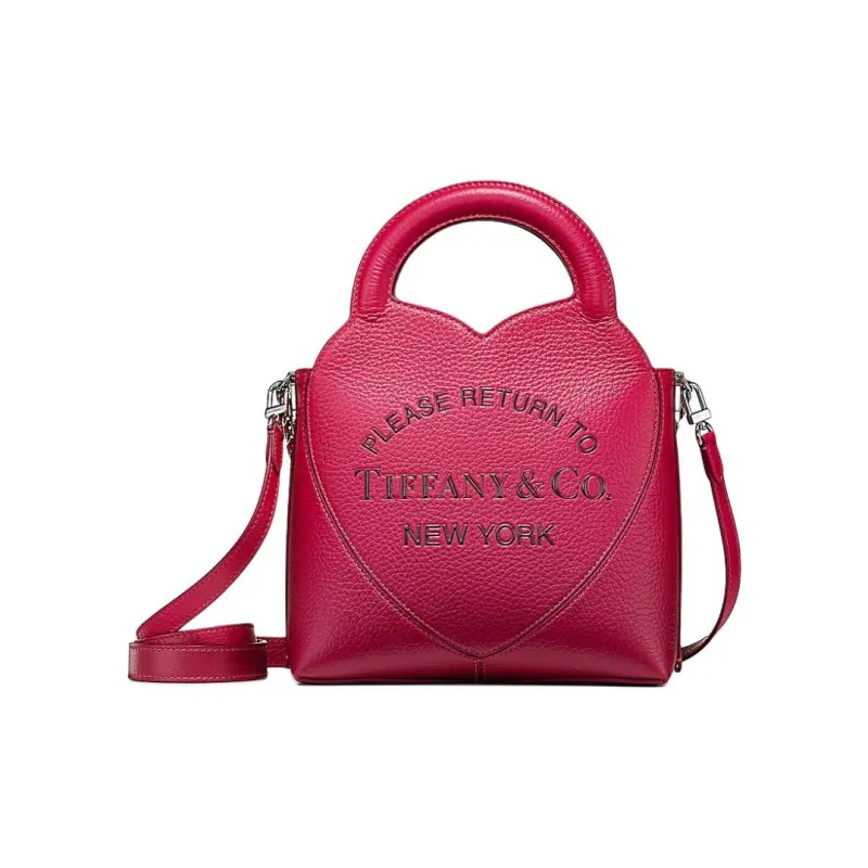 TIFFANY & CO. Return To Tiffany Collection Taurillon Leather Tote Bag, Shopping Bag, Handbag Mini Women's Red-1
