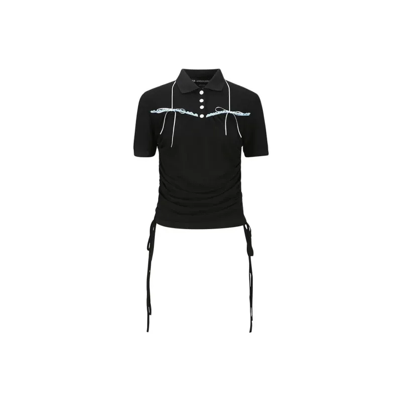 ANDERSSON BELL Lace detailing Polo Top-0