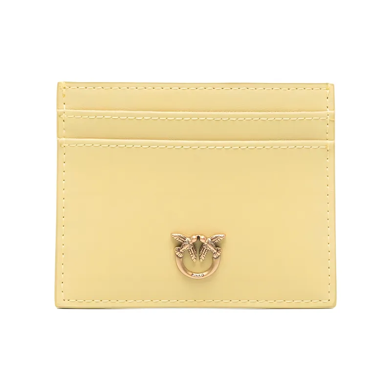 PINKO Leather Card Holder Women's Yellow-0