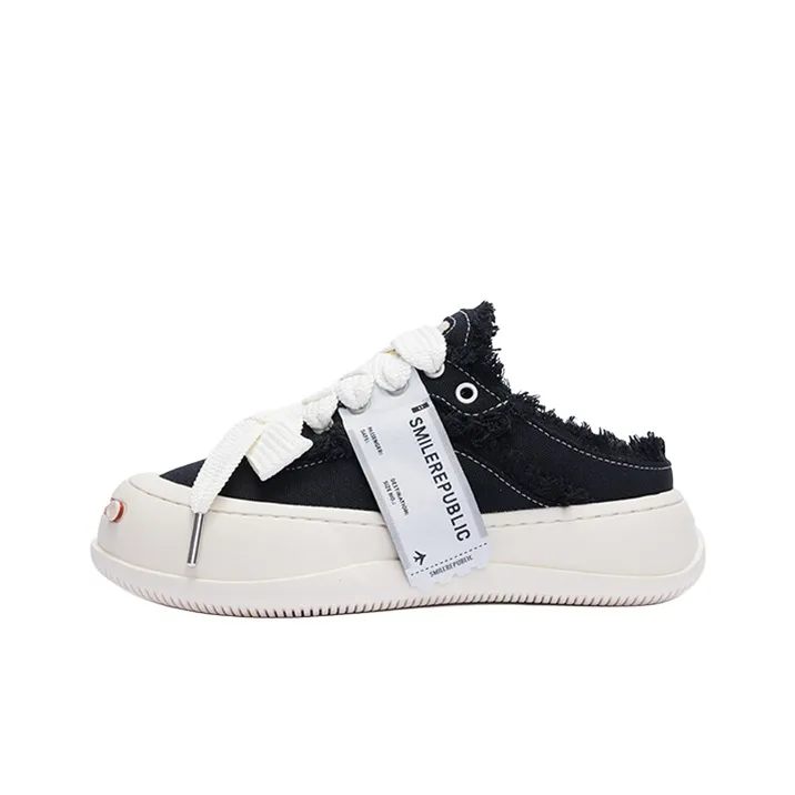 SMILEREPUBLIC Abrasion Resistant Breathable Low Top Canvas Shoes Unisex Black-0