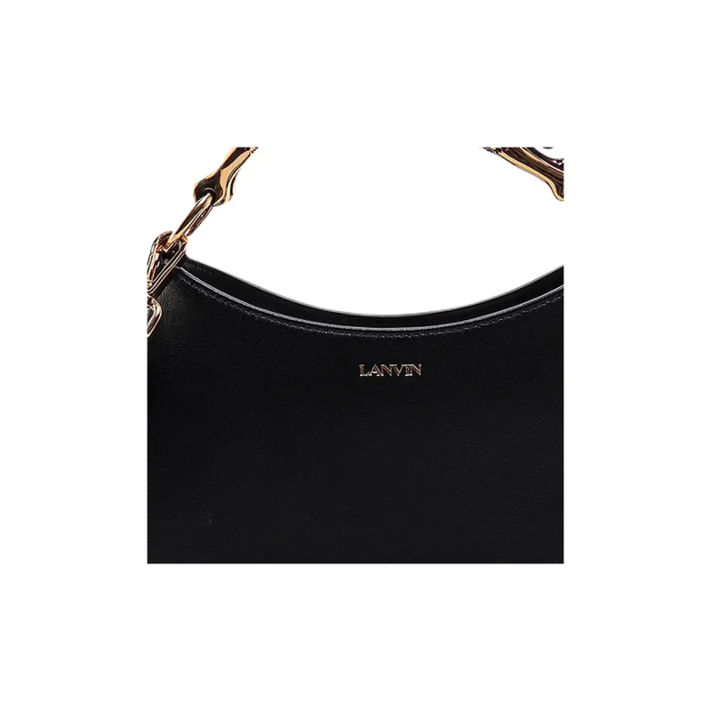 Lanvin Leather Shoulder Bag, Crossbody Bag, Handbag Women's Black-3
